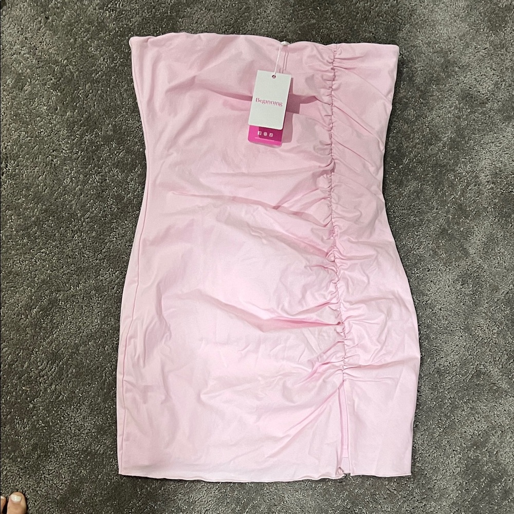 Beginning Boutique Soft Pink Strapless Dress